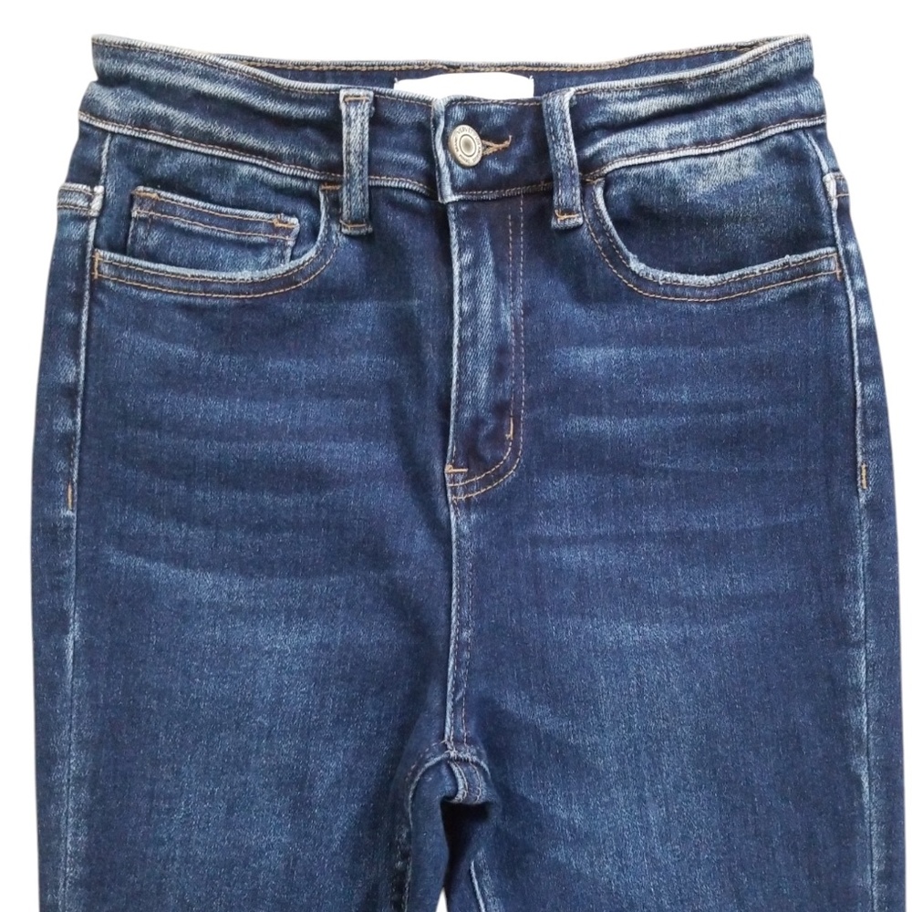 Vervet Blue Stretch High Rise Slim Frayed‎ Hem Crop Jeans Size 25 - Picture 5 of 14